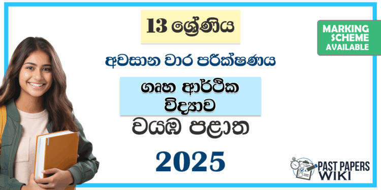 Grade 13 Home Economics 3rd Term Test Paper 2025 | Northwestern Province