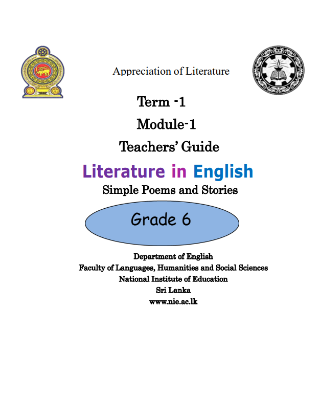 2026 New Syllabus Grade 06 Appreciation of English Literature Teachers' Guide Cover