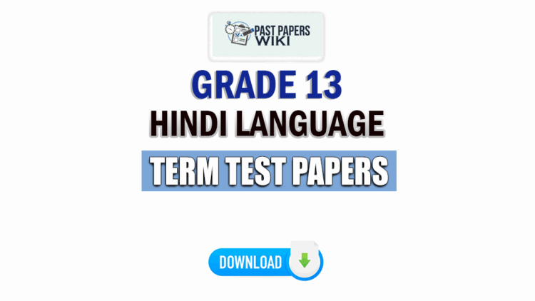 Grade 13 Hindi Language Term Test Papers