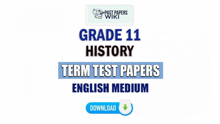 English Medium Grade 11 History Term Test Papers