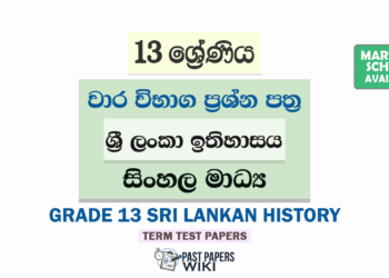 Grade 13 Sri Lankan History Term Test Papers | Sinhala Medium