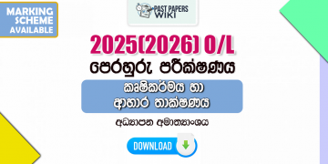 2025(2026) O/L Agriculture And Food Technology Model Paper (Ministry of Education) | Sinhala Medium
