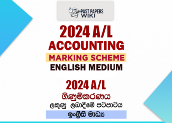 2024 A/L Accounting Marking Scheme | English Medium