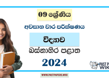 Western Province 2024 Grade 09 Science 3rd Term Test Paper