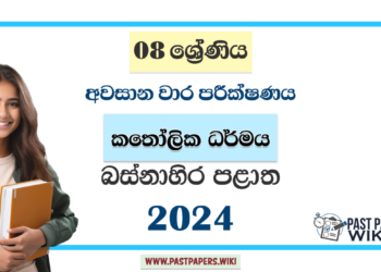 Western Province 2024 Grade 08 Catholic 3rd Term Test Paper