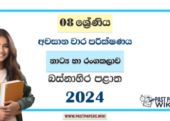 Western Province 2024 Grade 08 Drama 3rd Term Test Paper