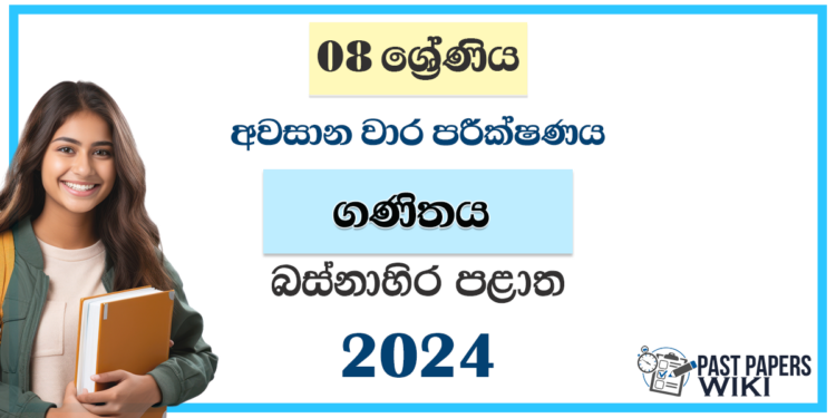 Western Province 2024 Grade 08 Mathematics 3rd Term Test Paper