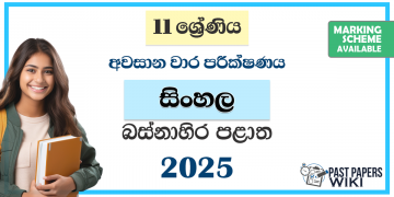 Western Province 2025 Grade 11 Sinhala 3rd Term Test Paper