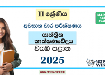 North Western Province 2025 Grade 11 Mechanical Technology 3rd Term Test Paper