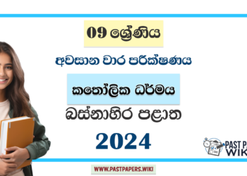 Western Province 2024 Grade 09 Catholic 3rd Term Test Paper