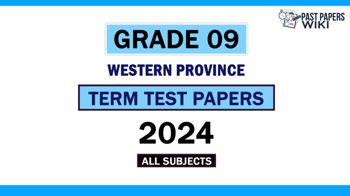 2024 Western Province Grade 09 3rd Term Test Papers