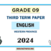 2024 Grade 09 English 3rd Term Test Paper Western Province