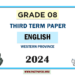 2024 Grade 08 English 3rd Term Test Paper Western Province