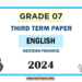 2024 Grade 07 English 3rd Term Test Paper Western Province