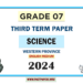English Medium 2024 Grade 07 Science 3rd Term Test Paper Western Province