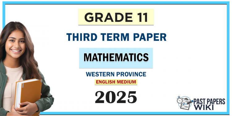 English Medium 2025 Grade 11 Mathematics 3rd Term Test Paper Western Province