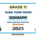 English Medium 2025 Grade 11 Geography 3rd Term Test Paper North Western Province