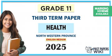 English Medium 2025 Grade 11 Health 3rd Term Test Paper North Western Province