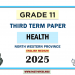 English Medium 2025 Grade 11 Health 3rd Term Test Paper North Western Province