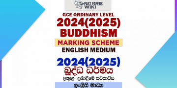 2024(2025) O/L Buddhism Marking Scheme | English Medium