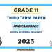 2025 Grade 11 Arabic 3rd Term Test Paper North Western Province