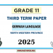 2025 Grade 11 German Language 3rd Term Test Paper North Western Province