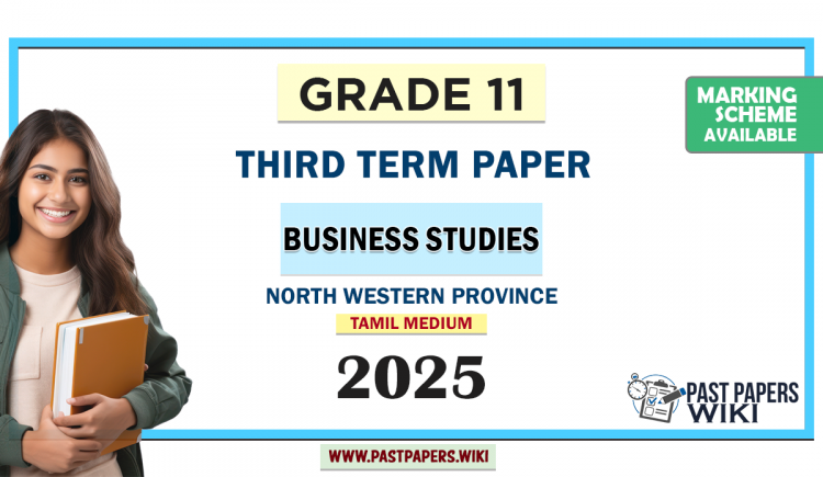 Tamil Medium 2025 Grade 11 Business Studies 3rd Term Test Paper North Western Province