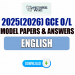 2025(2026) O/L English Model Paper (Ministry of Education)
