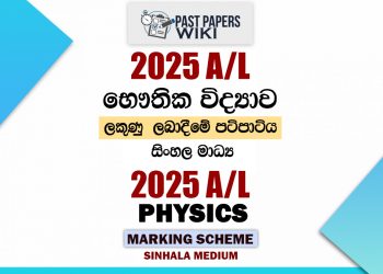 2025 A/L Physics Marking Scheme | Sinhala Medium