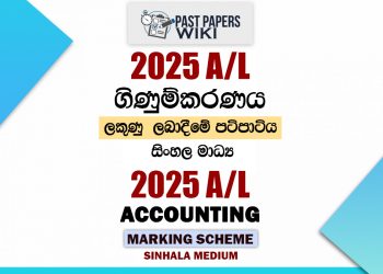 2025 A/L Accounting Marking Scheme | Sinhala Medium