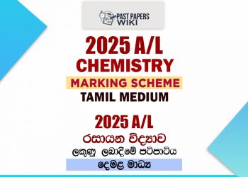 2025 A/L Chemistry Marking Scheme | Tamil Medium