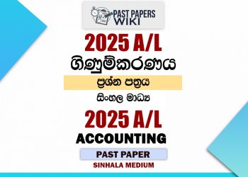 2025 A/L Accounting Paper | Sinhala Medium