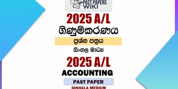 2025 A/L Accounting Paper | Sinhala Medium