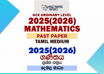2025(2026) O/L Mathematics Past Paper | Tamil Medium