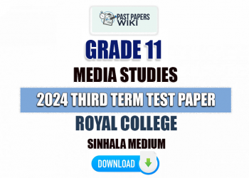 Royal College 2024 Grade 11 Media 3rd Term Test Paper