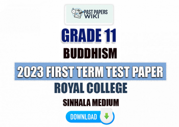 Royal College 2023 Grade 11 Buddhism 1st Term Test Paper