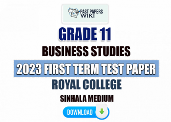 Royal College 2023 Grade 11 Business Studies 1st Term Test Paper