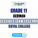 Royal College 2023 Grade 11 German 1st Term Test Paper