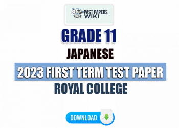 Royal College 2023 Grade 11 Japanese 1st Term Test Paper