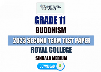 Royal College 2023 Grade 11 Buddhism 2nd Term Test Paper