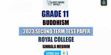 Royal College 2023 Grade 11 Buddhism 2nd Term Test Paper