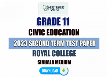 Royal College 2023 Grade 11 Civic Education 2nd Term Test Paper