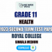 Royal College 2023 Grade 11 Health 2nd Term Test Paper