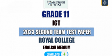 Royal College 2023 Grade 11 ICT 2nd Term Test Paper(English Medium)
