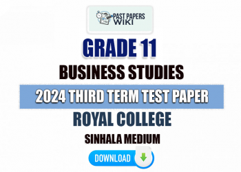 Royal College 2024 Grade 11 Business Studies 3rd Term Test Paper