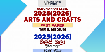 2025(2026) O/L Arts and Crafts Past Paper | Tamil Medium