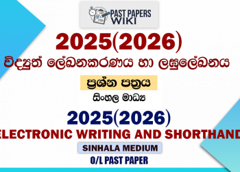 2025(2026) O/L Electronic Writing And Shorthand Past Paper