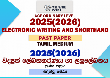 2025(2026) O/L Electronic Writing And Shorthand Past Paper | Tamil Medium