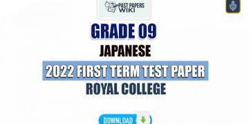 Royal College 2022 Grade 09 Japanese 1st Term Test Paper