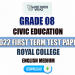 Royal College 2022 Grade 08 Civic Education 1st Term Test Paper(English Medium)
